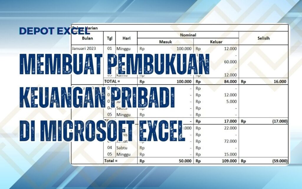 Cara Membuat Pembukuan Keuangan Pribadi di Microsoft Excel dengan Rumus