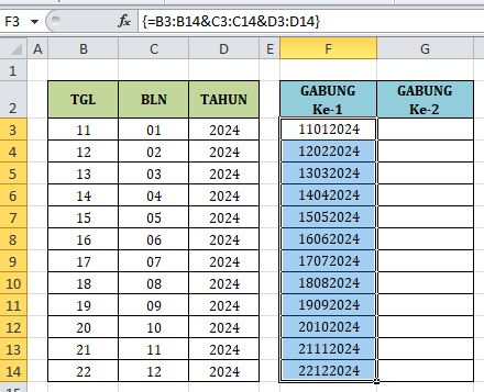 menggabungkan data tanggal bulan dan tahun