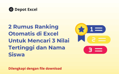 2 Rumus Ranking Otomatis di Excel Untuk Mencari 3 Siswa dengan Nilai Tertinggi