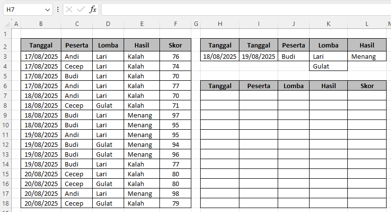 cara filter data banyak kriteria di Excel