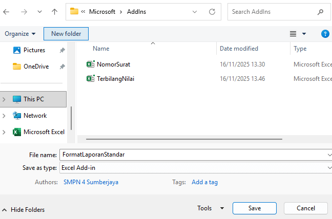 cara membuat add-ins Excel sendiri tanpa coding
