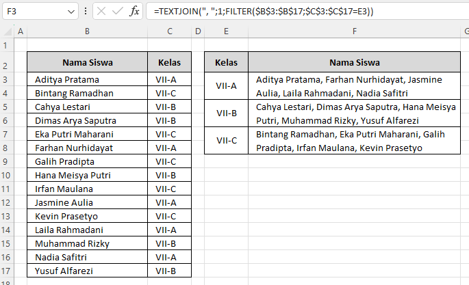  cara menggabungkan data berdasarkan kriteria di Excel