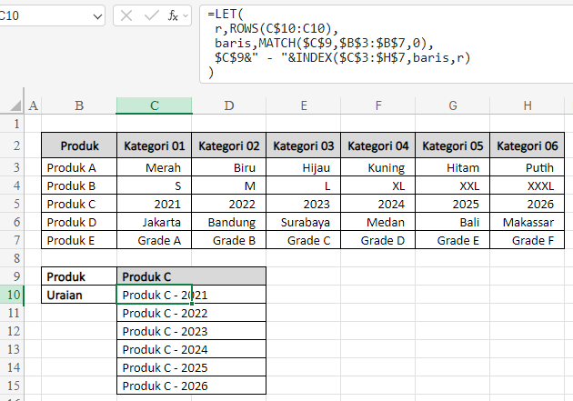 cara menampilkan data dari kolom ke baris untuk excel 2021
